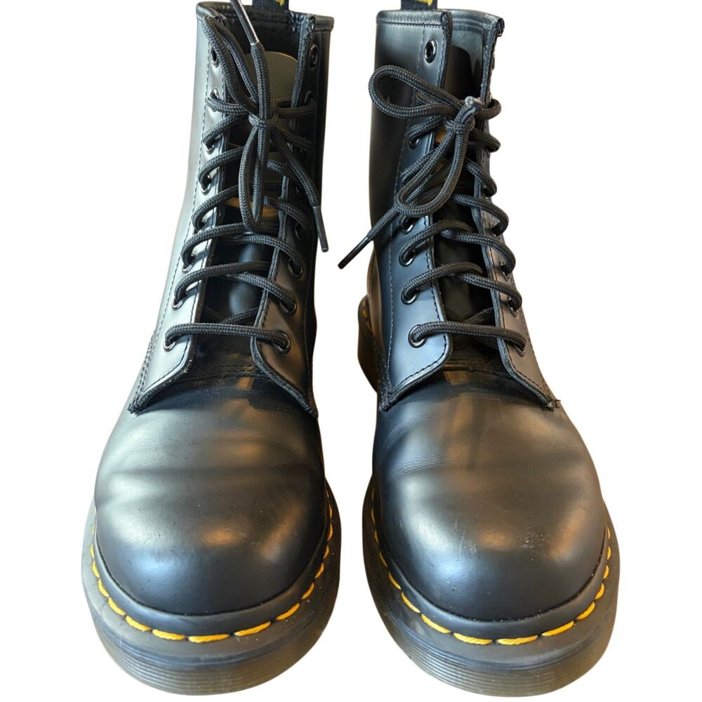 Dr. Martens Size 8 Hole Boots Lace Up Black Combat Boot Platform Air Wair 1460W